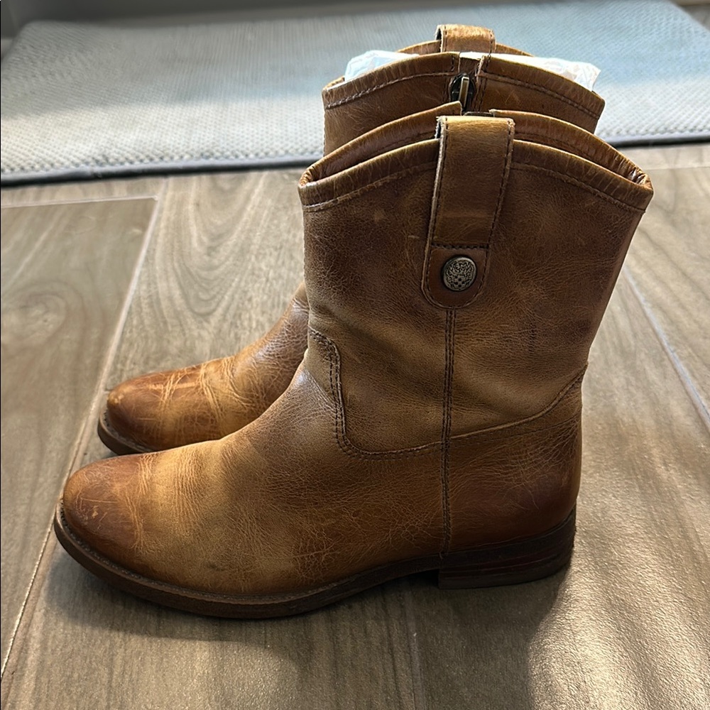 Vince Camuto Brown Leather Ankle Boots